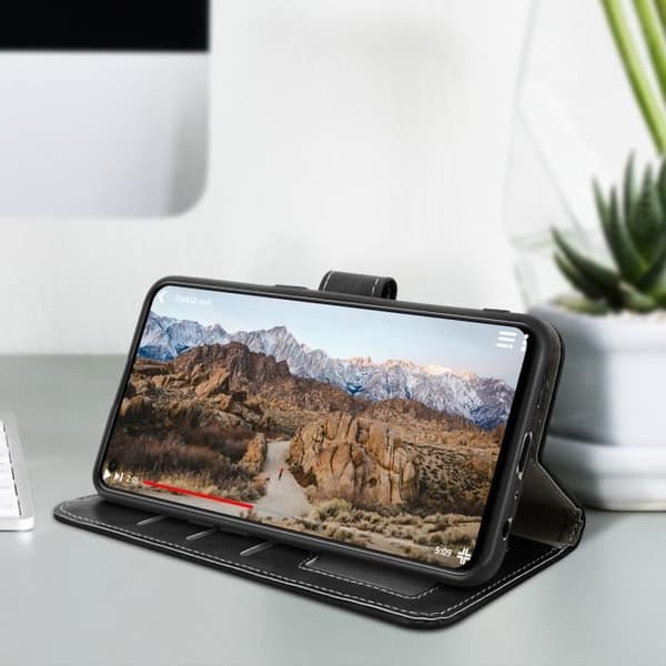 Plånboksfodral - Oppo - Find X3 Lite - Videostöd - Magnetstängning - Svart