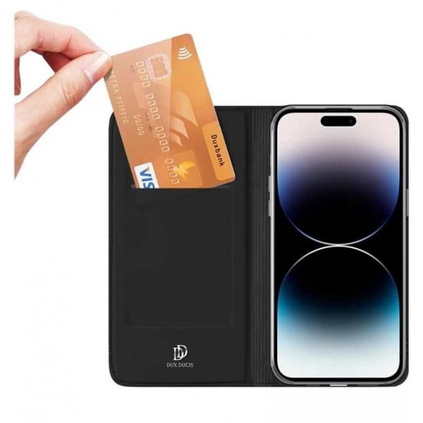 iPhone 15 Pro Dux Ducis Flipfodral Skin Pro med Kortfack