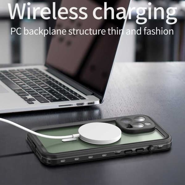 iPhone 15 Pro Heltäckande Vattentät Premium MagSafe Skal