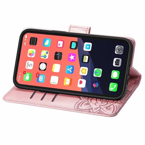 iPhone 14 Pro Pung etui PU-Læder 4-RUMMET Motiv Sommerfugl