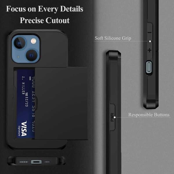 iPhone 15 Plus Stöttåligt Skal Kortfack StreetWise