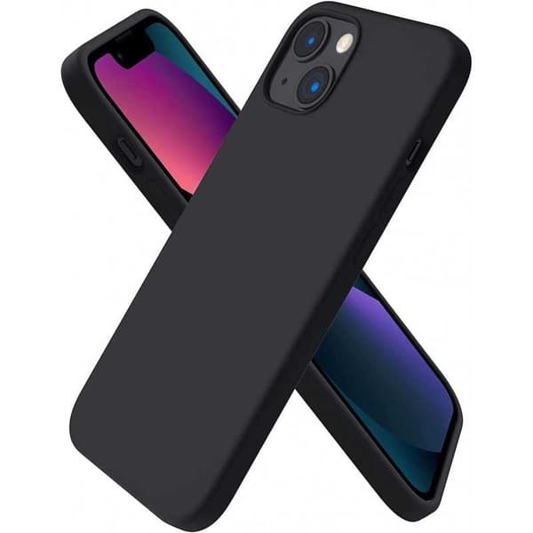 iPhone 15 Gummibelagd Mattsvart Silikon Skal