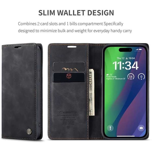 iPhone 15 Elegant Flipfodral CaseMe 3-FACK