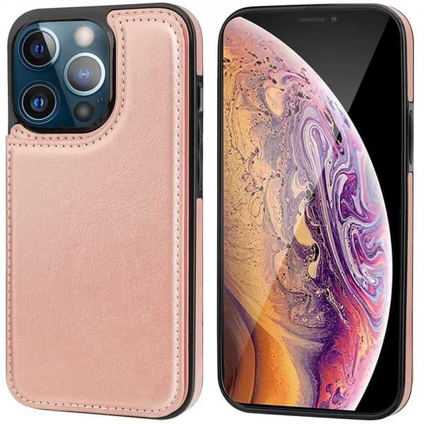 iPhone 15 iskunkestävä kansikorttipidike 3-taskuinen Flippr