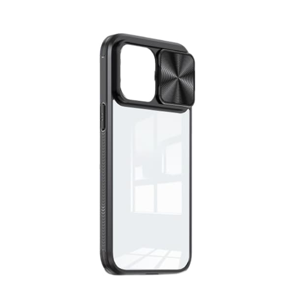 INF Anti-fall iPhone-deksel med skyvevindu for kamerabeskyttelse iPhone 15 Pro Max