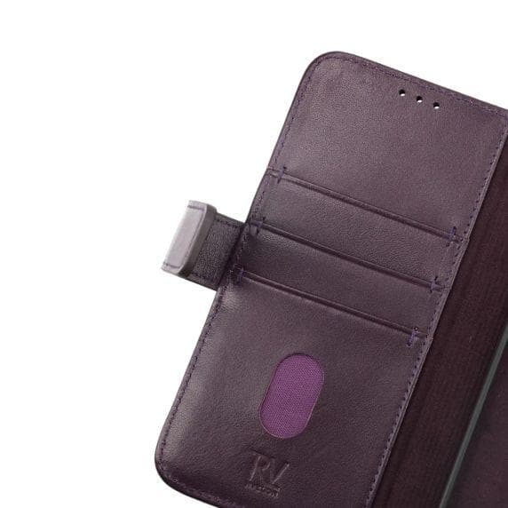 iPhone 15 Plånboksfodral Läder Rvelon - Lila