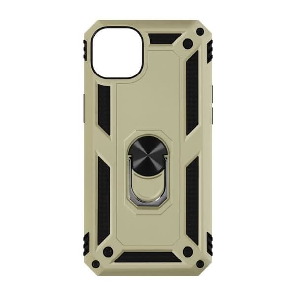 Fodral för iPhone 15 Hybrid Magnetic Ring ArmoRing Gold Series - AVIZAR - Gul - Stel - Syntet - Blandad
