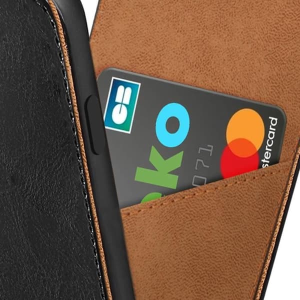 Fodral till Samsung Galaxy Xcover Pro - AVIZAR - Vertical Flip - Svart - Fullt skydd - Korthållare