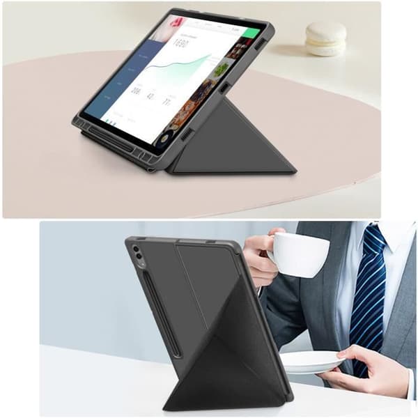 AVIZAR Skal för Samsung Tab S9 - Origami Flip Fodral Multi-Position Support - Grå