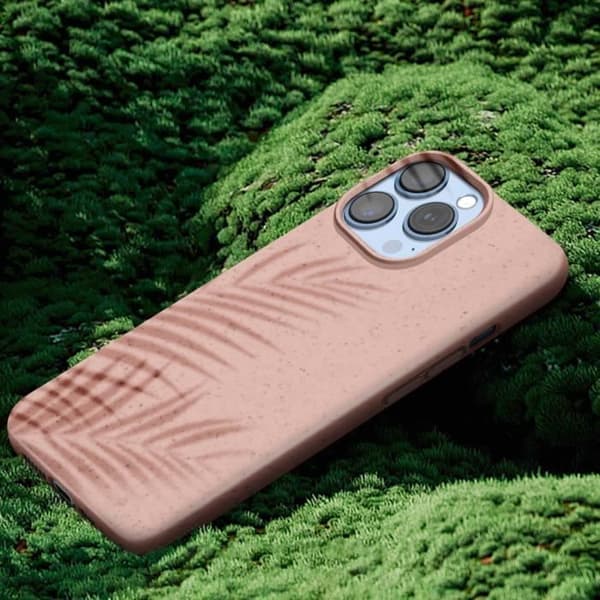 Fodral till iPhone 15 Pro - AVIZAR - Klassiskt fodral Organic - Anti-chock silikon - Rosa