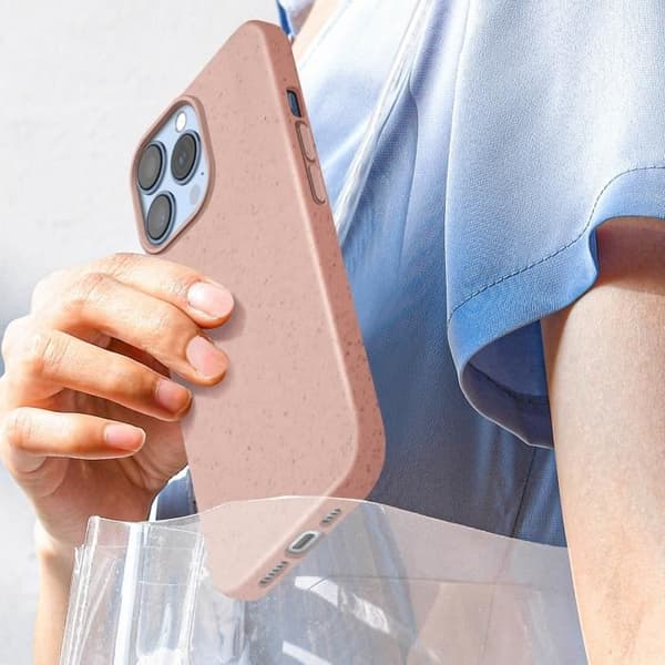 Fodral till iPhone 15 Pro - AVIZAR - Klassiskt fodral Organic - Anti-chock silikon - Rosa