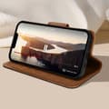 Miniatyrbild 3 av 4: Fodral till iPhone 15 - AVIZAR - Flip Wallet Video Support - Brun