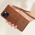 Miniatyrbild 4 av 4: Fodral till iPhone 15 - AVIZAR - Flip Wallet Video Support - Brun