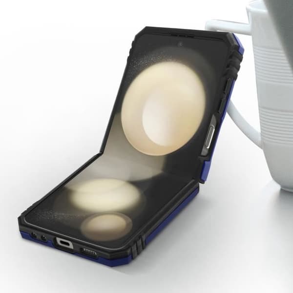 Fodral till Samsung Z Flip 5 - AVIZAR - ArmoRing Series - Hybrid - Magnetisk ring - Midnattsblå