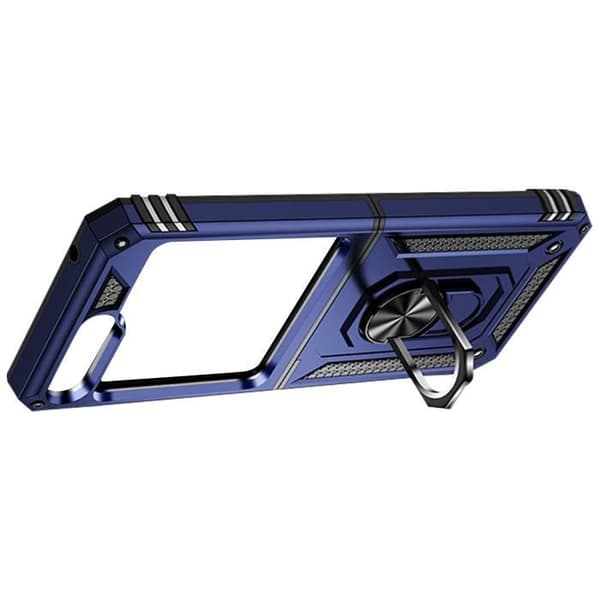 Fodral till Samsung Z Flip 5 - AVIZAR - ArmoRing Series - Hybrid - Magnetisk ring - Midnattsblå