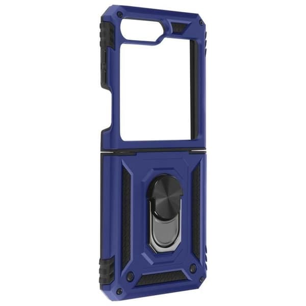 Fodral till Samsung Z Flip 5 - AVIZAR - ArmoRing Series - Hybrid - Magnetisk ring - Midnattsblå