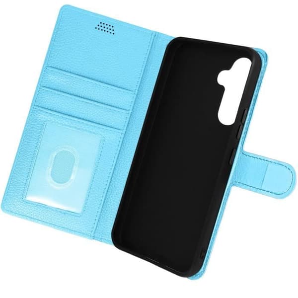 Fodral till Honor Magic 5 Pro - AVIZAR - Video Support Plånbok Faux Leather Litchi blå
