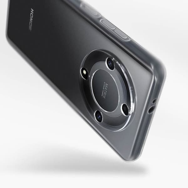 AVIZAR Fodral för Honor Magic 5 Lite 5G - Silikongel och 9H härdat glas - Svart kontur