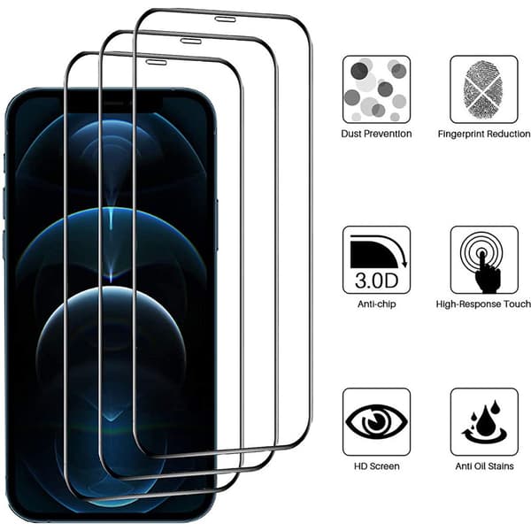 Lasinen, täysin peittävä näytönsuoja iPhonelle, sormenjälkiä estävä, pölytiivis iPhone 15 Pro