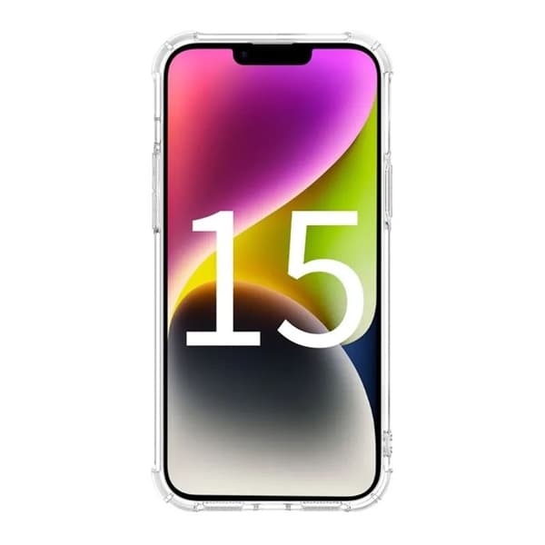 iPhone 15 Stöttåligt Mobilskal - Transparent