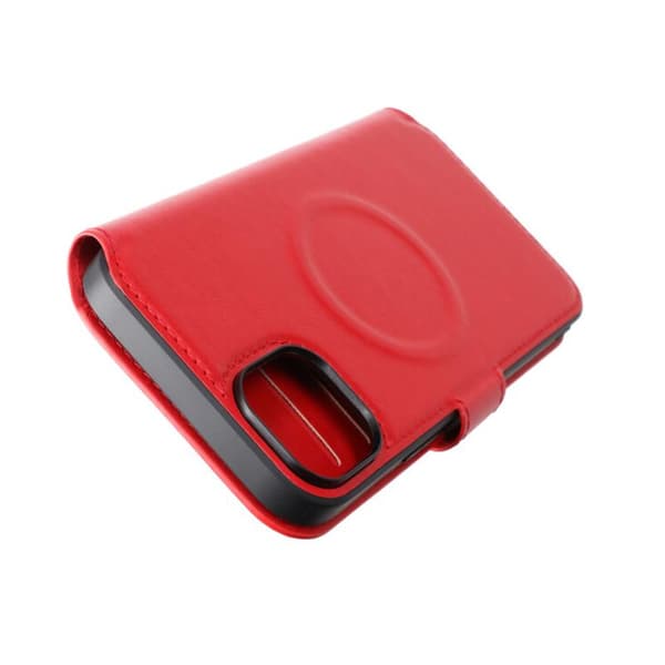 iPhone 15 Plus Plånboksfodral med Magsafe Rvelon - Röd