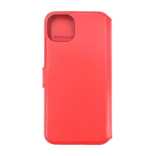 iPhone 15 Plus Plånboksfodral Läder Rvelon - Röd