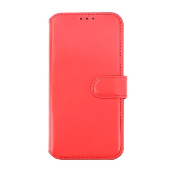 iPhone 15 Plus Plånboksfodral Läder Rvelon - Röd