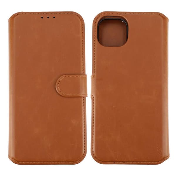 iPhone 15 Plus Plånboksfodral Magnet Rvelon - Brun