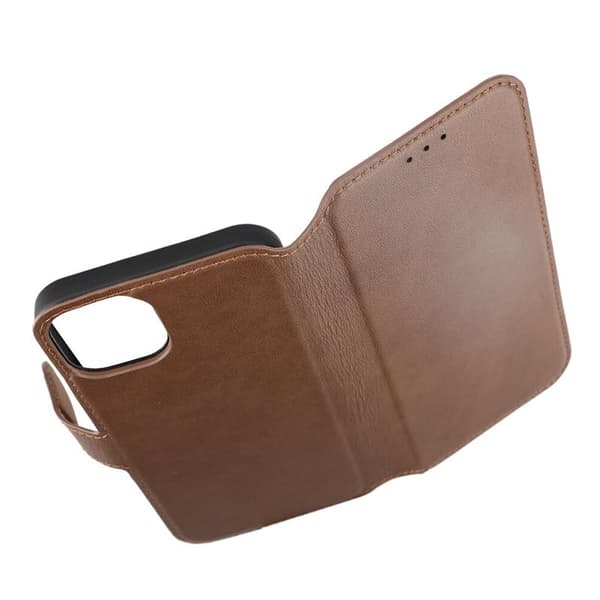 iPhone 15 Plus Plånboksfodral Läder Rvelon - Brun