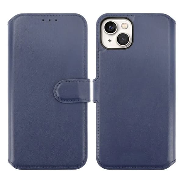 iPhone 15 Plus Plånboksfodral Läder Rvelon - Blå
