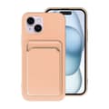 Miniatyrbild 1 av 4: iPhone 15 Plus Mobilskal Silikon med Korthållare - Rosa