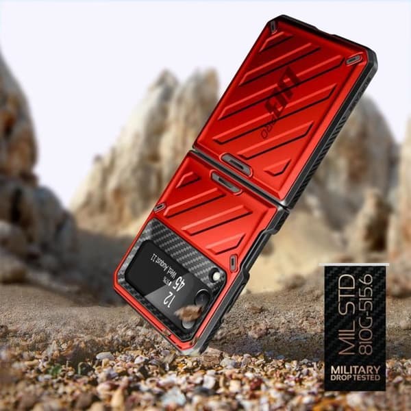Samsung Galaxy Z Flip 4 Multilayer Unicorn Beetle Pro Supcase Rött fodral