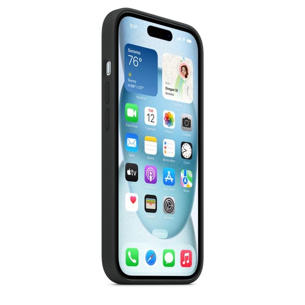 Apple Original iPhone 15 Plus Cover Silikone MagSafe Sort