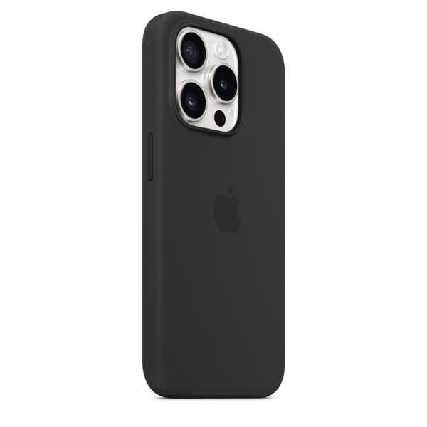 Apple Original iPhone 15 Pro Kuori Silikoni MagSafe Musta