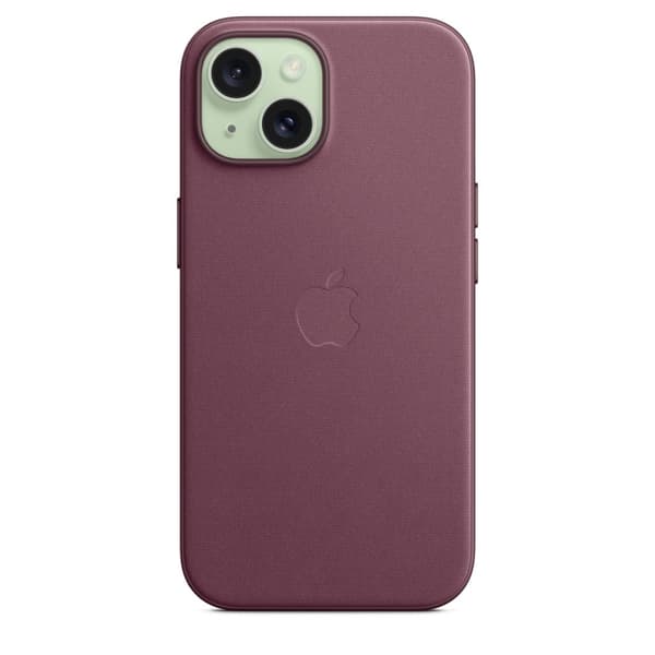 Apple Original iPhone 15 Kuori FineWoven MagSafe Mulperinpunainen