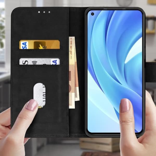 Skyddsformat - AVIZAR - Xiaomi Mi 11 Lite - Svart - Kortficka - Videostöd