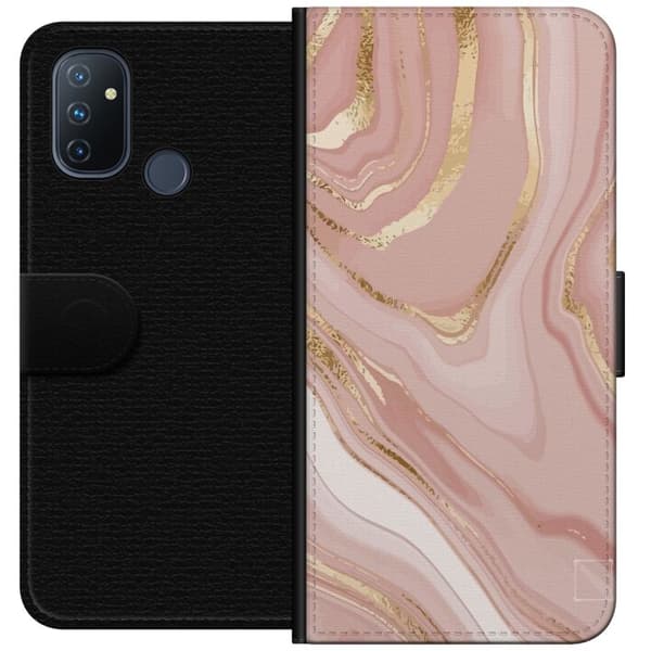 OnePlus Nord N100 Lompakkokotelo Marmori Kulta