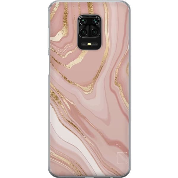 Xiaomi Redmi Note 9S Gennemsigtig cover Marmor Guld