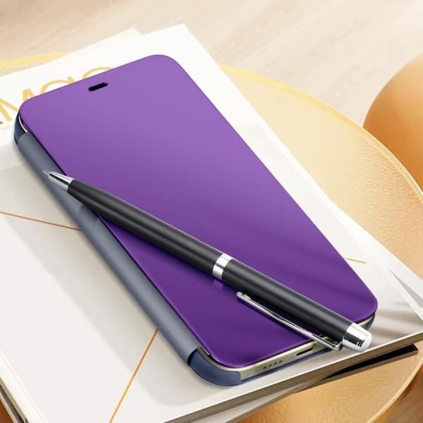 Etui - AVIZAR - iPhone 15 - Klappspegel - Lila Lavendel - Skydd mot stötar och repor