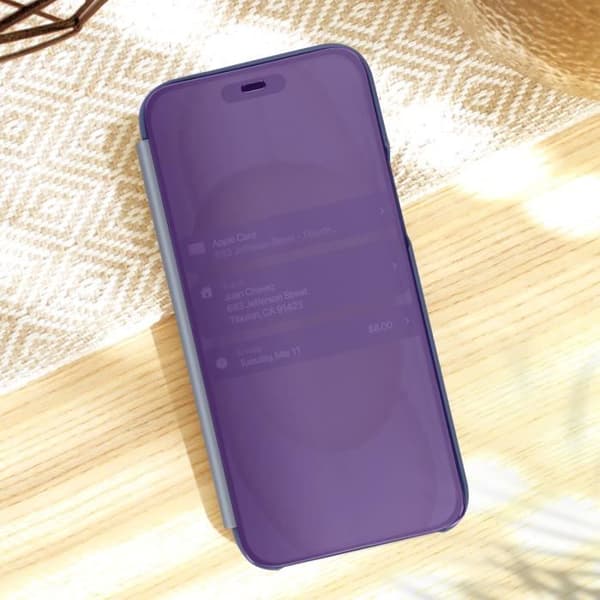 Etui - AVIZAR - iPhone 15 - Klappspegel - Lila Lavendel - Skydd mot stötar och repor