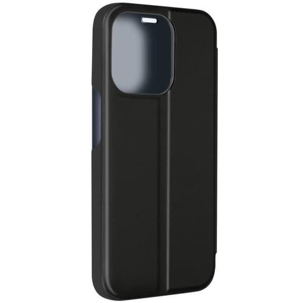 Clear View-fodral för iPhone 15 Pro Max Mirror Flip Stand Funktion Svart