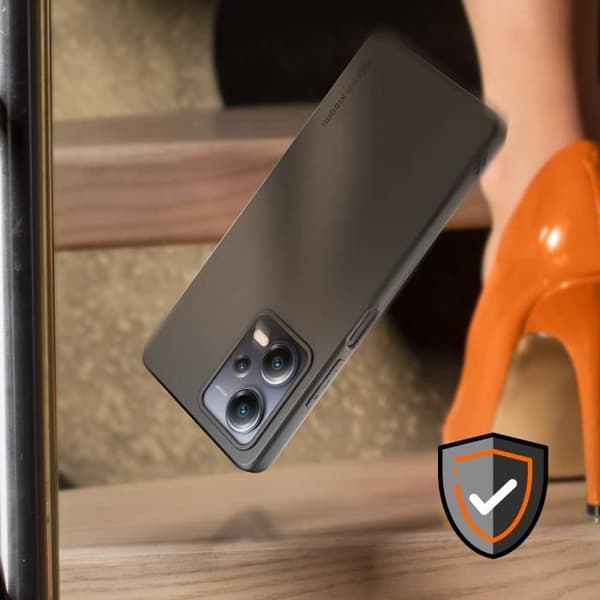 Fodral till Xiaomi Redmi Note 12 5G - XIAOMI - Svart - Halvstyv silikon - Stötsäker - Anti-skrapa