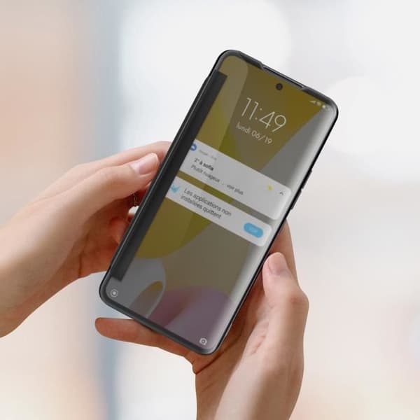 Svart hårt fodral för Xiaomi 12 Lite - Tillverkat för Xiaomi - Genomskinligt fönster - Helkroppsskydd