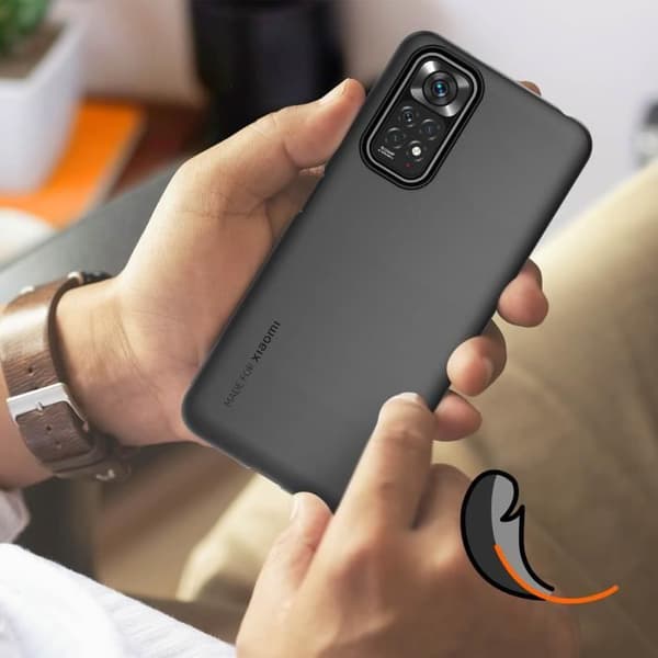 Fodral - XIAOMI - Redmi Note 11 och 11s - Halvstyv silikon - Svart - Optimalt skydd