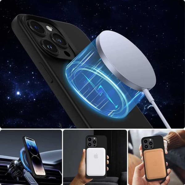 Gummibelagd Minimalistisk MagSafe Skal iPhone 12 Pro Max Svart