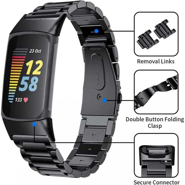 Metallarmband Fitbit Charge 5 Svart