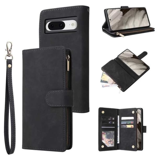 Google Pixel 8 multifunktionelt pung etui Lynlås 8-lomme