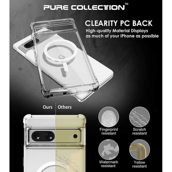 Google Pixel 7A Transparent stødabsorberende cover MagSafe-kompatibel