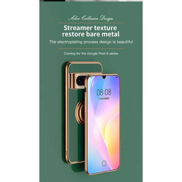 Google Pixel 8 Pro Elegant & Stöttåligt Skal med Ringhållare Flawless
