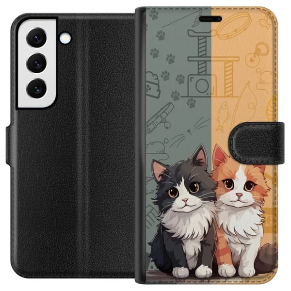 Samsung Galaxy S22 5G Lommeboketui Katter